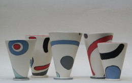 Slab built coloured porcelain - Lavorazione a strati di porcellane colorate Sara Kirschen